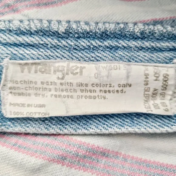 Vintage Wrangler Silver Lake Shorts Womens 23 Lightwash Pink Stripe High-Rise - Picture 5 of 9